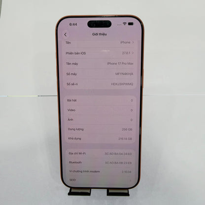 IPhone 17 ProMax 256GB Màu Cam - Pin 94% - 00525 - a- Busan