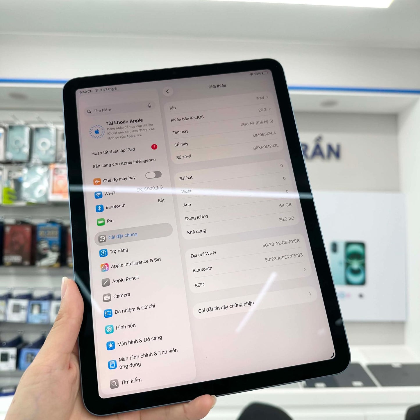 Ipad Air 5 64gb Màu Blue - Pin 81% - M2J2L