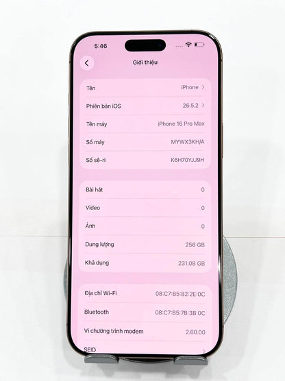 IPhone 16 ProMax 256GB Màu vàng - Pin 91% - 95182 Teku