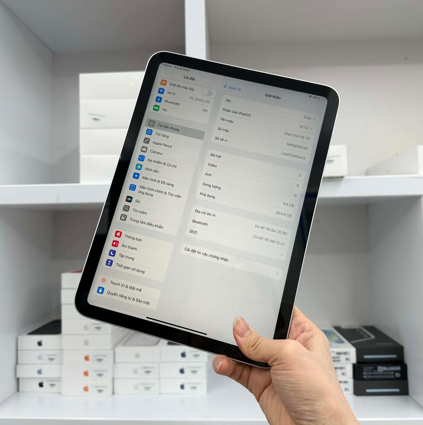 Ipad Gen 10 64gb màu bạc - Pin 92% - WR6K5 A-