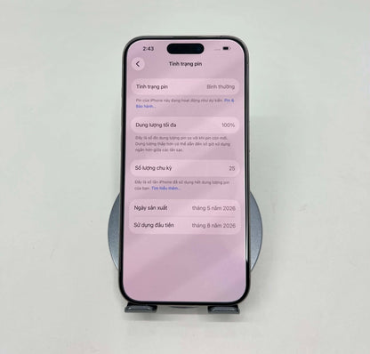 IPhone 15 Pro 256gb Màu trắng, Pin zin 100% sạc 25 lần- 67124