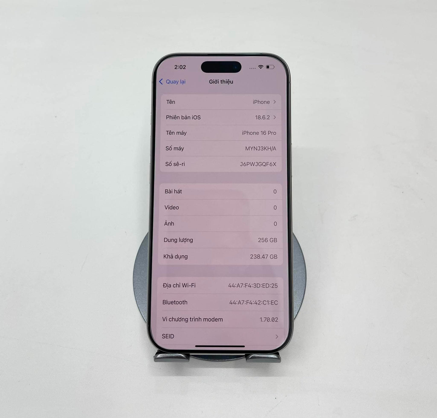 IPhone 16 Pro 256gb Màu trắng - Pin 100% sạc 1 lần - 07261