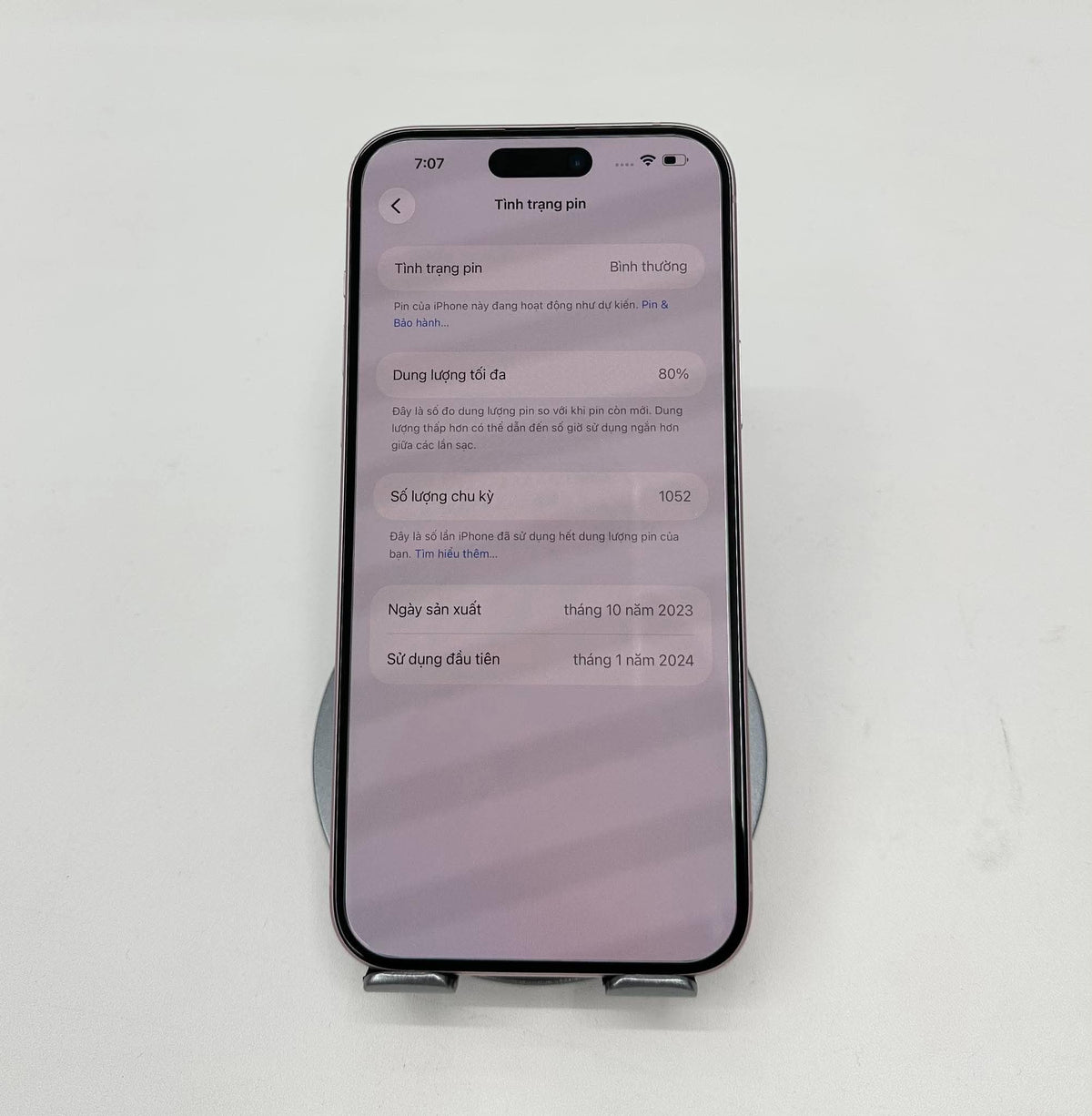 IPhone 15 Plus 256GB Màu hồng  - Thay Pin 100% - 52480 - a-* Teku