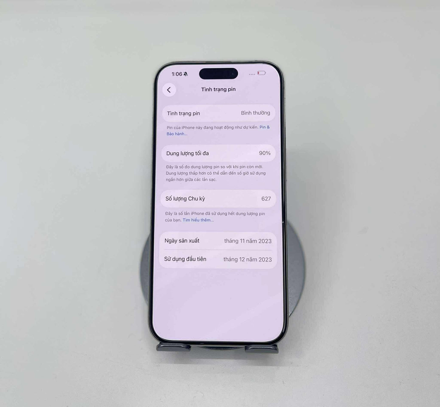 IPhone 15 Pro 256gb Màu Trắng - Pin 90% - 65670