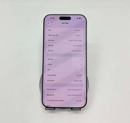 IPhone 16 ProMax 512GB Màu vàng - Pin 99% - 01364 - a-*