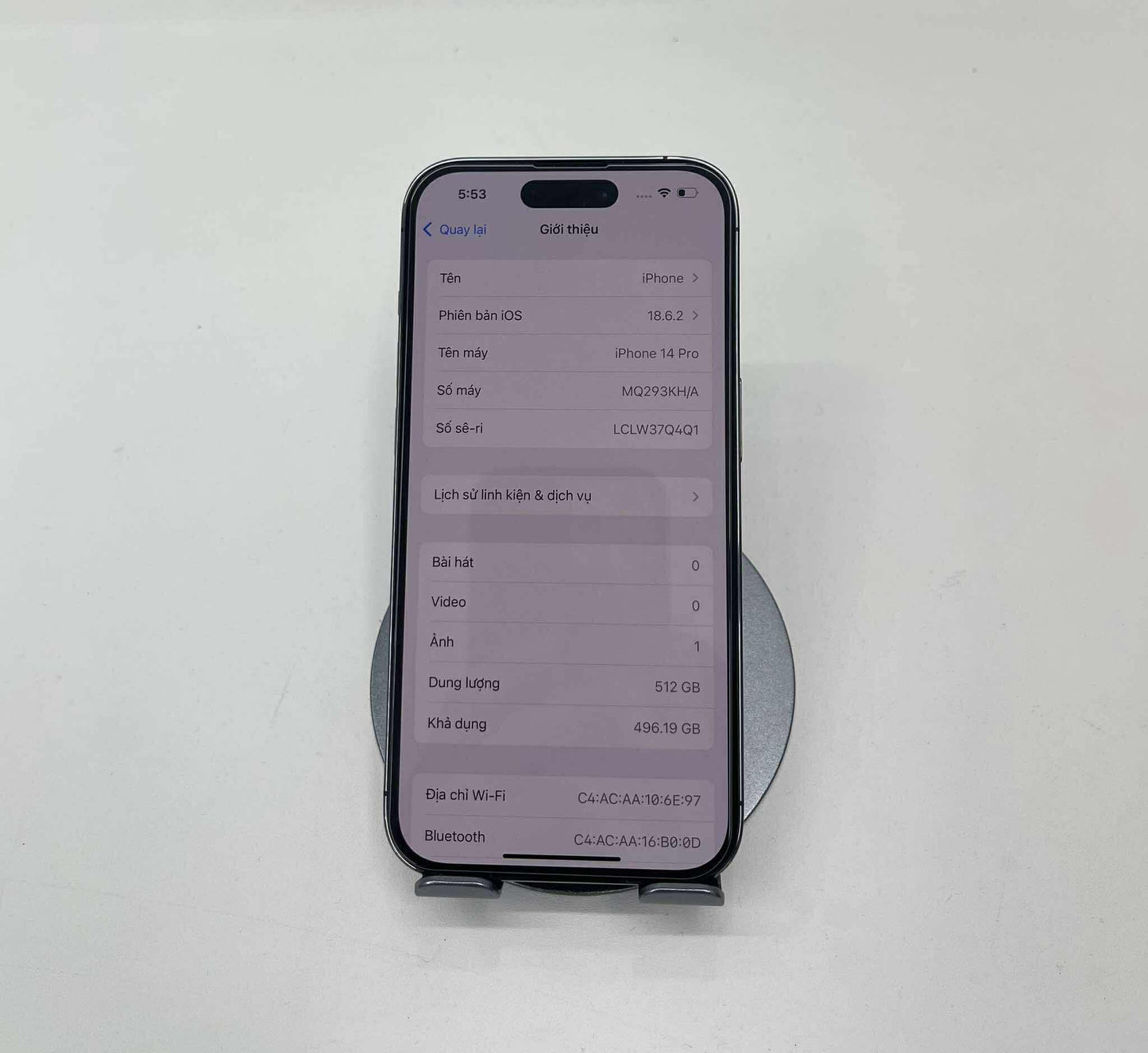 IPhone 14 Pro 512GB Màu tím  - Pin thay mới 100% - 02538 A-