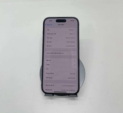 IPhone 14 Pro 512GB Màu tím  - Pin thay mới 100% - 02538 A-