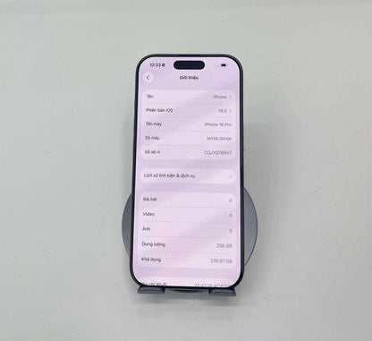 IPhone 16 Pro 256 Màu Titan - Pin 96% - 46565* Teku