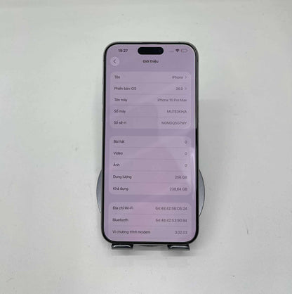 IPhone 15 ProMax 256GB Màu trắng - Pin 86% - 12397 - A-*