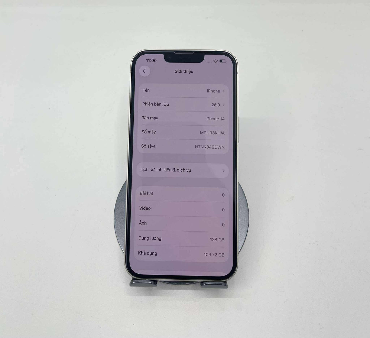 IPhone 14 bản 128GB Màu trắng - Pin 83% - 71645 A- TEKU