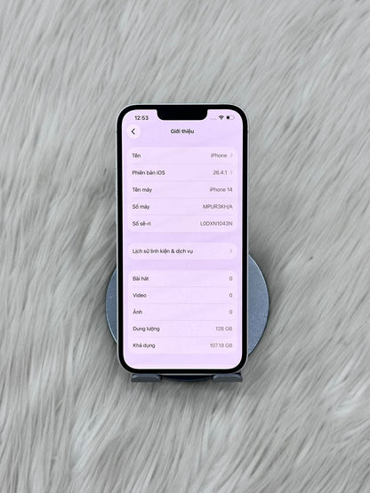 IPhone 14 bản 128gb Màu trắng - Pin thay mới 100% - 05090 A-* Teku