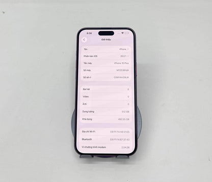 IPhone 16 Plus 512gb Màu hồng - Pin 100% sạc 49 lần - 38984