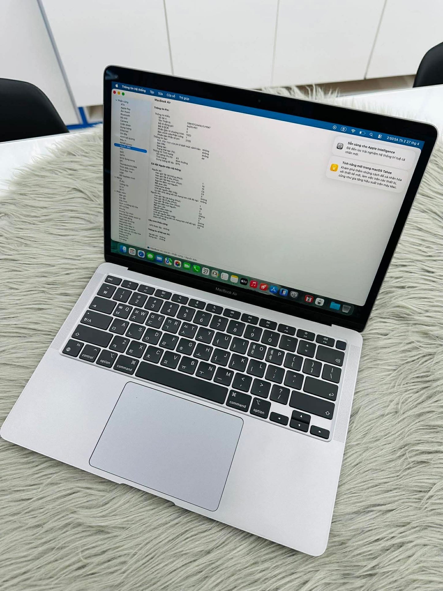 MacBook Air M1 bản 8GB / 256GB Màu xám - Pin 97% - K6Q6L4 A-