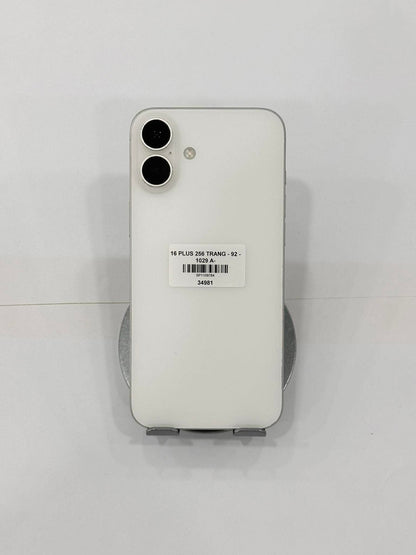 IPhone 16 Plus 256 Màu Trắng - Pin 92% - 34981 A- TEKU