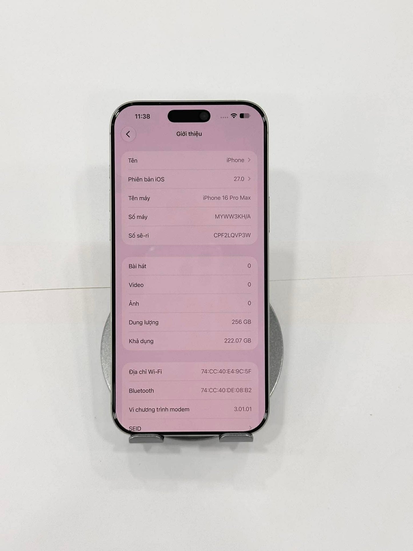 IPhone 16 ProMax 256gb Màu trắng - Pin 90% - 37143 TEKU