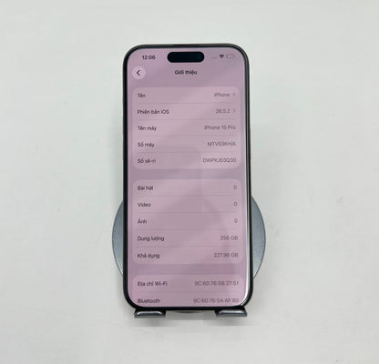 IPhone 15 Pro 256GB Màu Titan - Pin 100% - 23553 A-