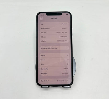Iphone 11 Promax 64gb Màu Đen - Pin thay mới 100% - 94320 A-