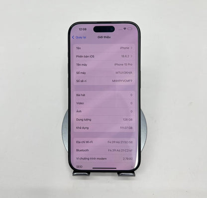 IPhone 15 Pro 128gb Màu đen - Pin 86% - 61074 A-