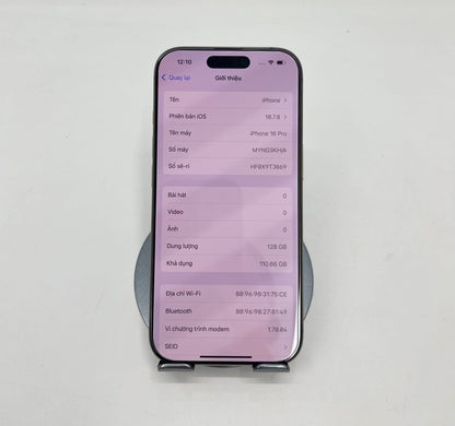 IPhone 16 Pro 128gb Màu Titan - Pin 92% - 07755 Teku