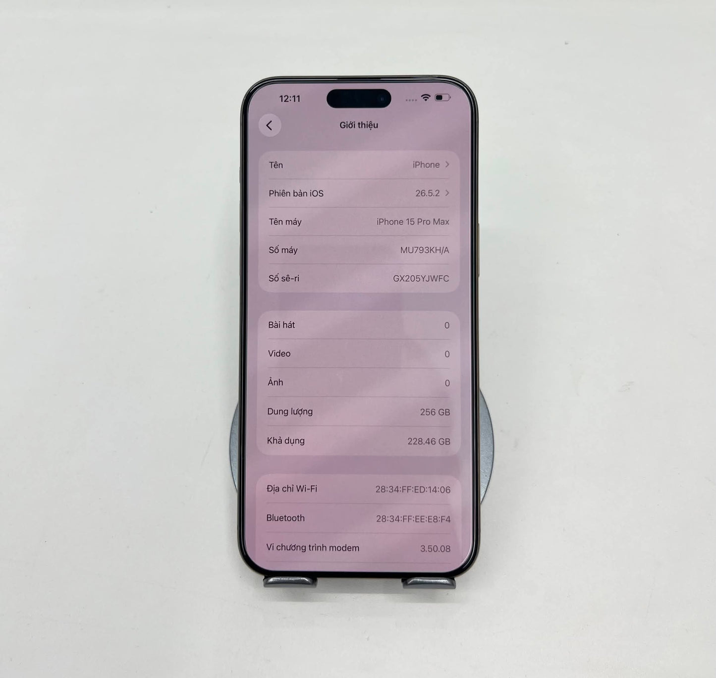IPhone 15 Promax 256gb Màu Titan - Pin 83% - 09317 A-*