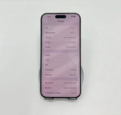 IPhone 15 Promax 256gb Màu Titan - Pin 83% - 09317 A-*