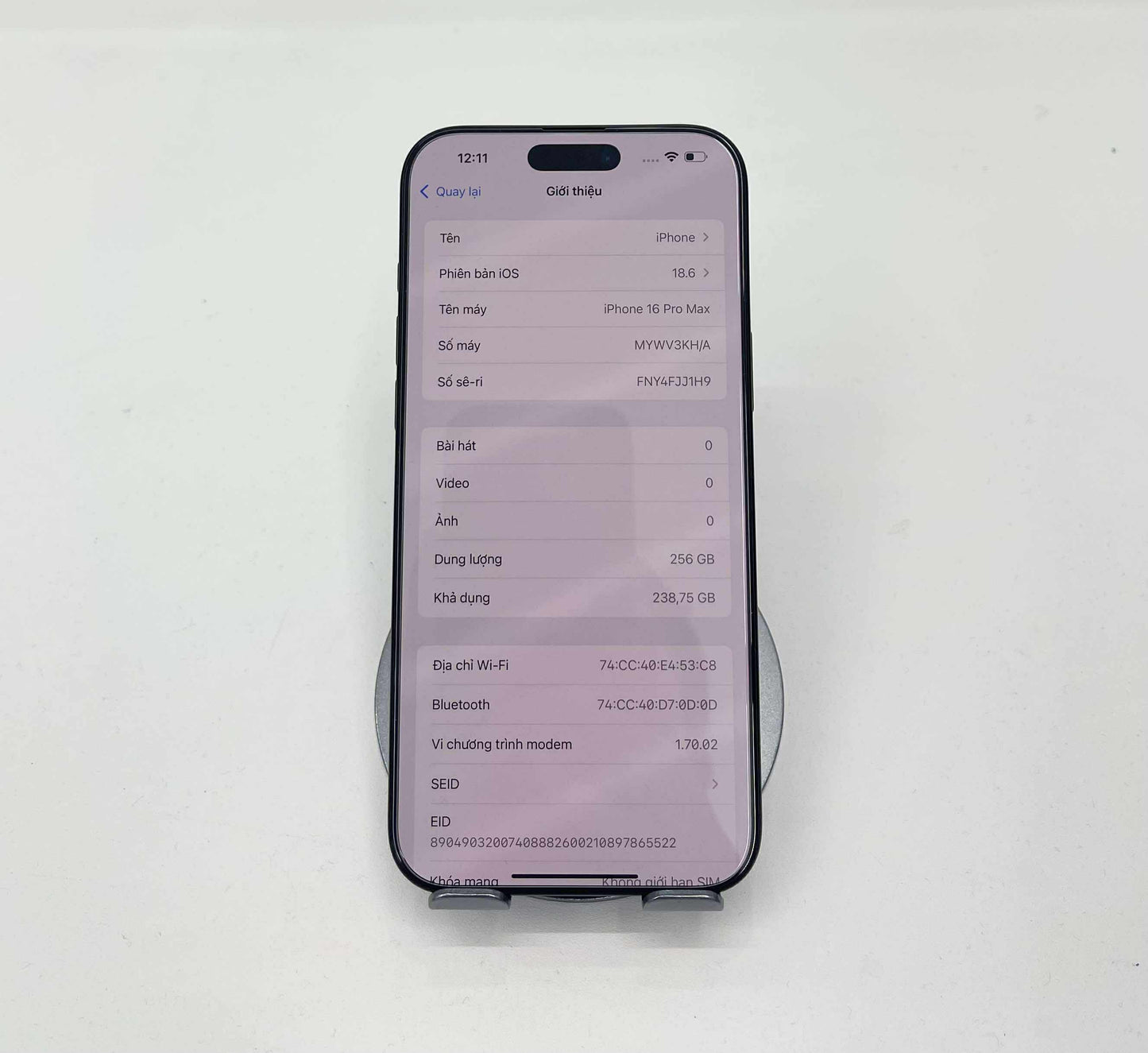 IPhone 16 Promax 256GB màu Đen - Pin 100 sạc 42 lần - 48455