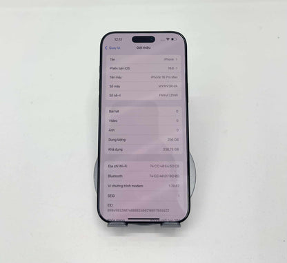 IPhone 16 Promax 256GB màu Đen - Pin 100 sạc 42 lần - 48455