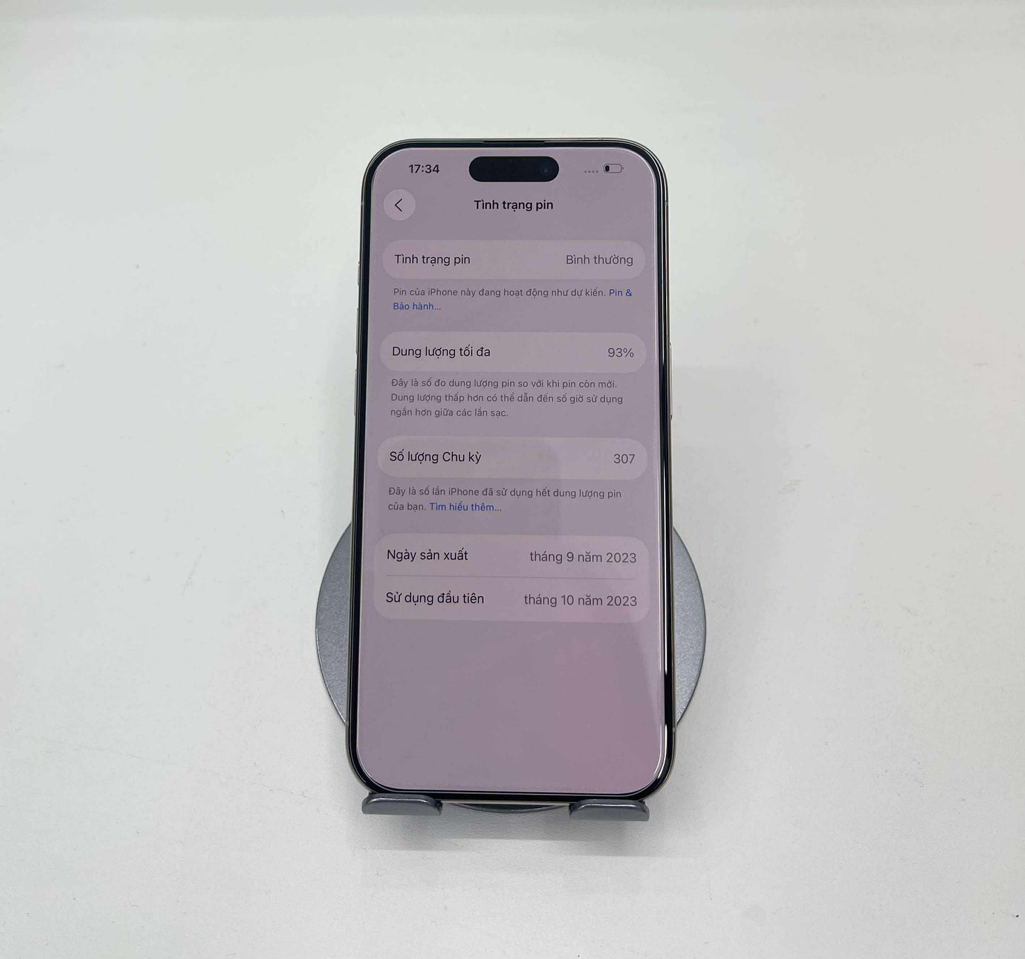 IPhone 15 Pro 128gb Màu trắng - Pin 93% - 10659