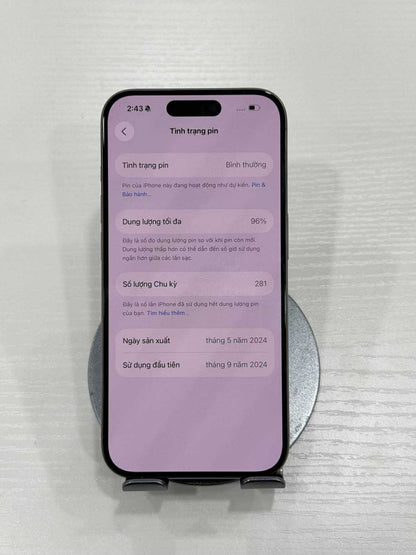IPhone 15 Pro 128gb Màu Titan - Pin 96% - 74940