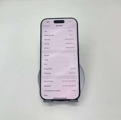 IPhone 16 Pro 128gb Màu Đen - Pin 99% - 49078