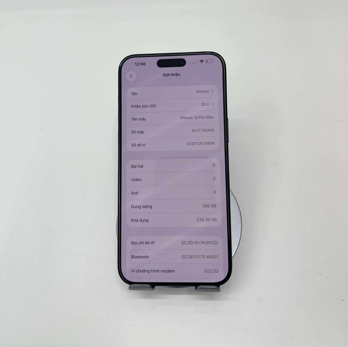 IPhone 15 ProMax 256GB Màu đen - Pin 88% - A- - 46497