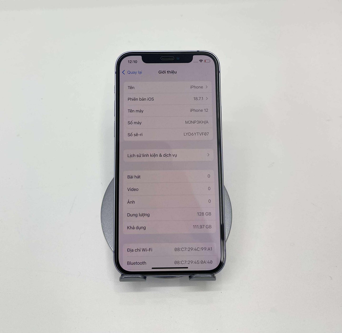 IPHone 12 bản 128GB Màu tím - Pin 100% - A- - 46360*