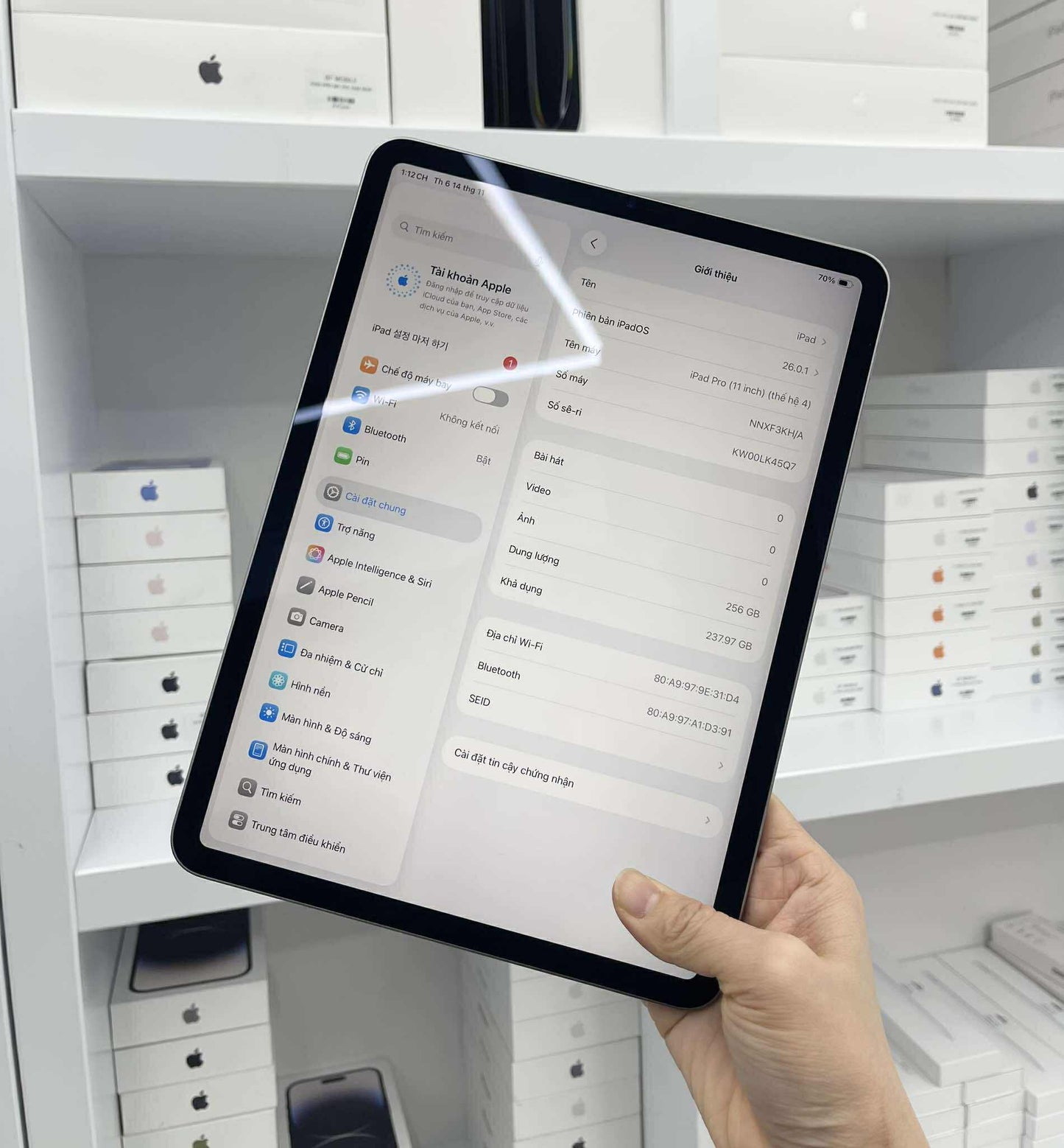 IPAD PRO M2 256 Màu Xám - Pin 100% sạc 16L - K45Q7