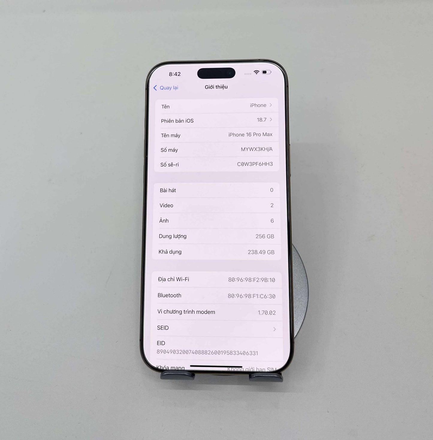 IPhone 16 ProMax 256GB Màu vàng - Pin 100% - 06696