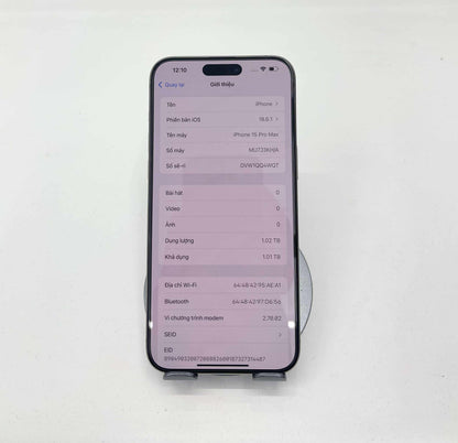 IPhone 15 Promax 1T Màu Titan - Pin 99% - 68248
