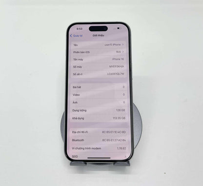 Iphone 16 128 Màu Trắng - Pin 100% - 50935 - TEKU