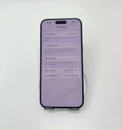 IPhone 15 ProMax 256GB Màu đen - Pin 88% - A- - 46497