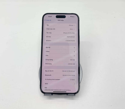 IPhone 14 ProMax 256GB Màu Tím - Pin 90% - 19829 A-