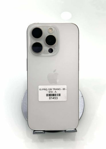 IPhone 15 Pro 128GB Màu trắng - Pin 85% - A- - 81453- TEKU