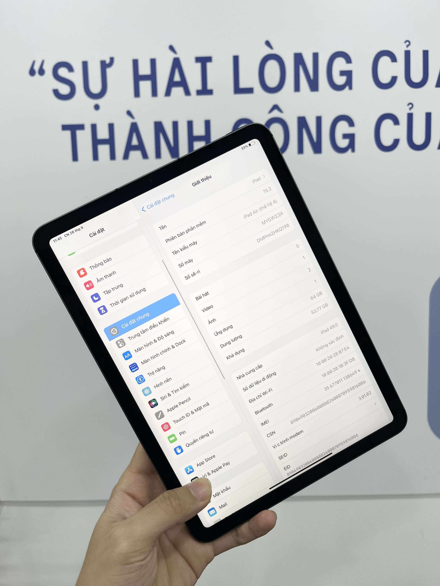 IPad Air 4 bản 64GB Màu xám - Pin 100% - HKQ190 - TEKU