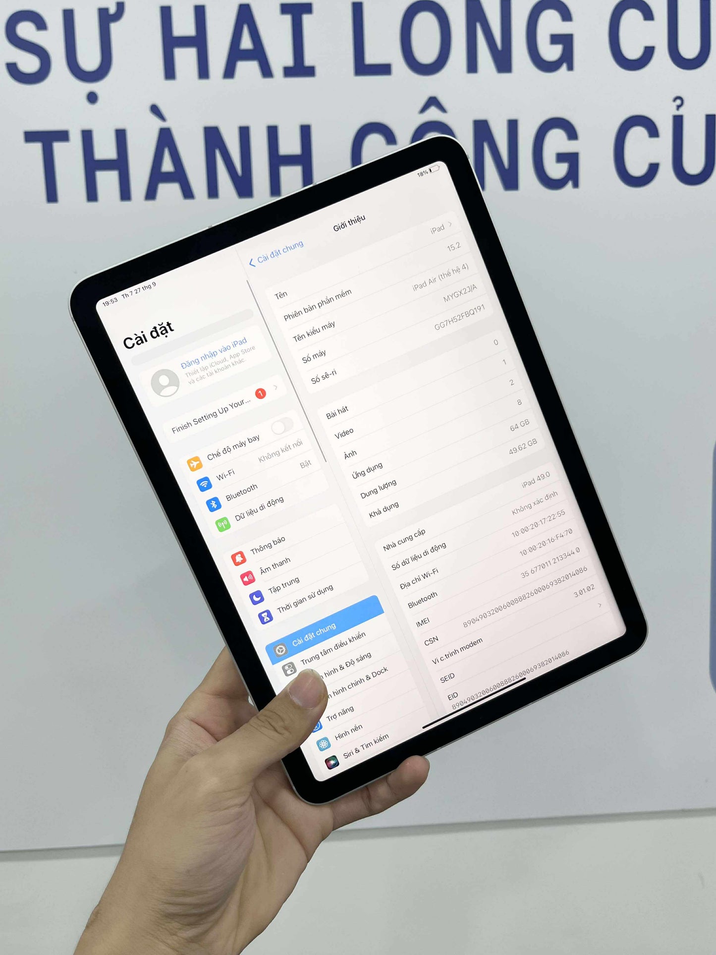 IPad Air 4 bản 64GB Màu bạc - Pin 100% - BQ191 - TEKU