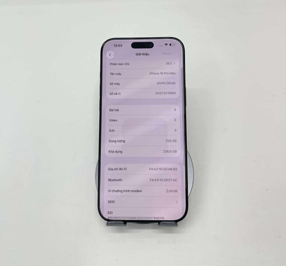 IPhone 16 ProMax 256GB Màu đen - Pin 91% - A- - 27159*