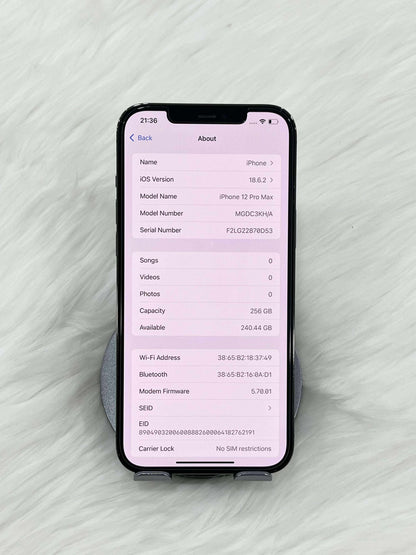 IPhone 12 ProMax 256GB Màu đen - Pin thay mới 100% - 68790 - TEKU