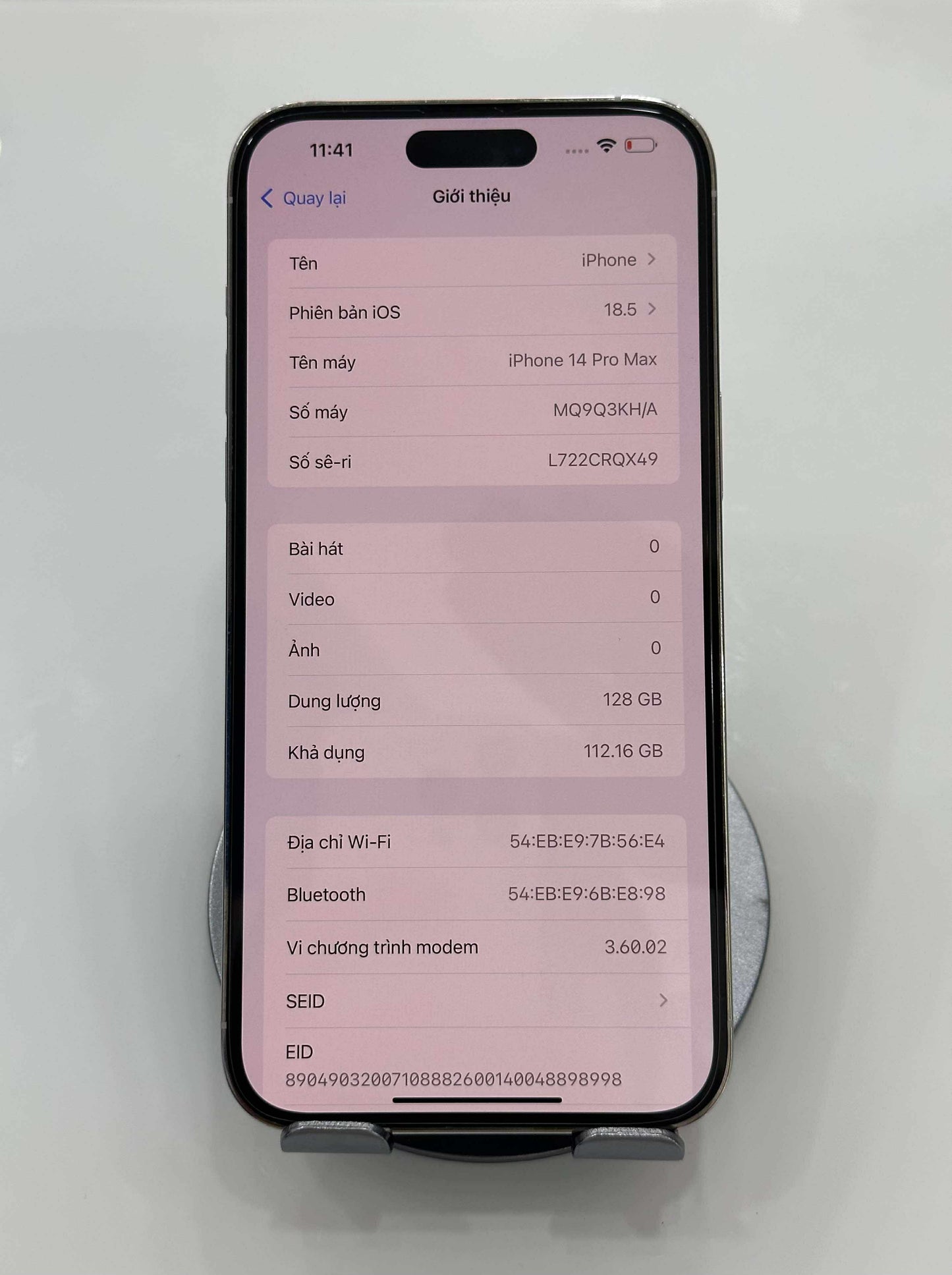 IPhone 14 ProMax 128GB Màu trắng - Pin 86% - A- - 00289 - TEKU