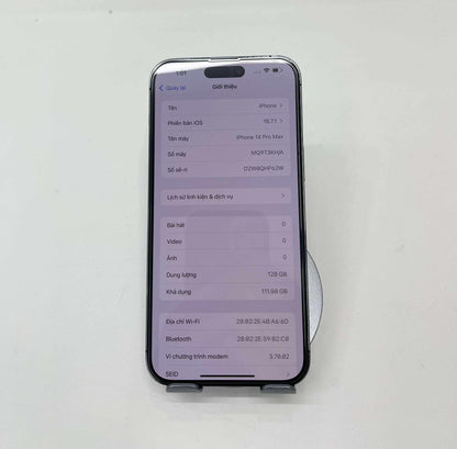 IPhone 14 ProMax 128GB Màu tím - Pin 85% - 30354 A-*