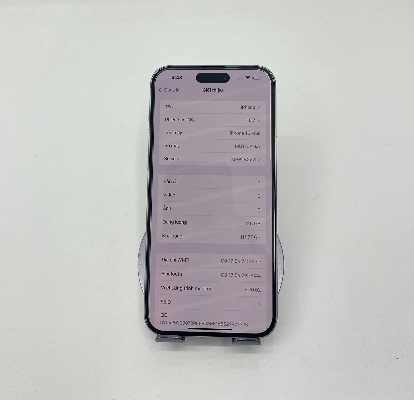 IPhone 15 Plus 128GB Màu Xanh lá - Pin 87% - A- - 99335