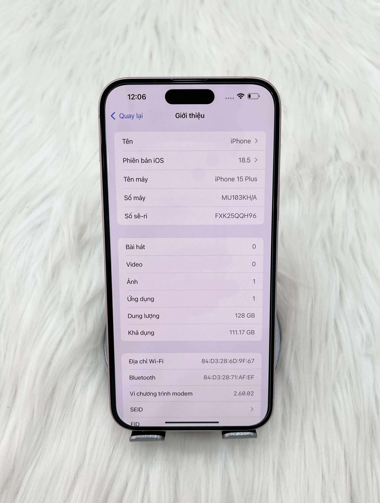 Iphone 15 Plus 128GB màu Hồng - Pin 86% - 03887 - A- TEKU