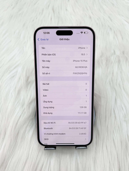 Iphone 15 Plus 128GB màu Hồng - Pin 86% - 03887 - A- TEKU