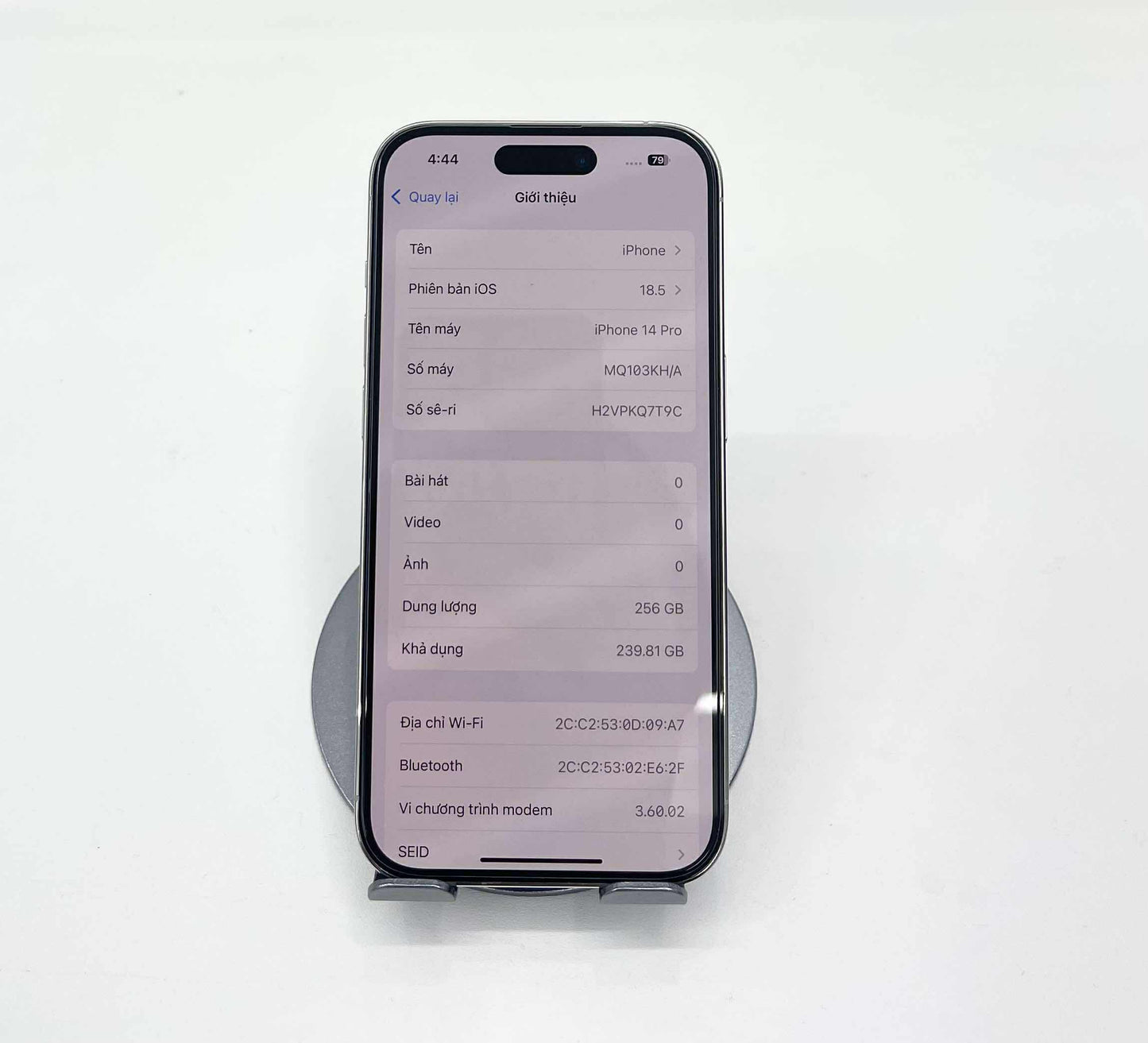 IPhone 14 Pro 256GB Màu trắng - Pin 85% - A- - 10021