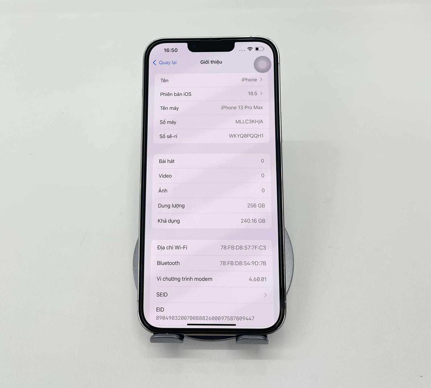 IPhone 13 ProMax 256GB Màu trắng - Pin 100% - A- -02107